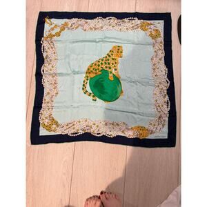 Vintage Must de Cartier Panthère & Pearls Silk Scarf - Made in Italy